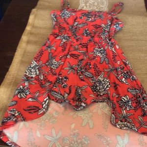 Red floral romper 7/8